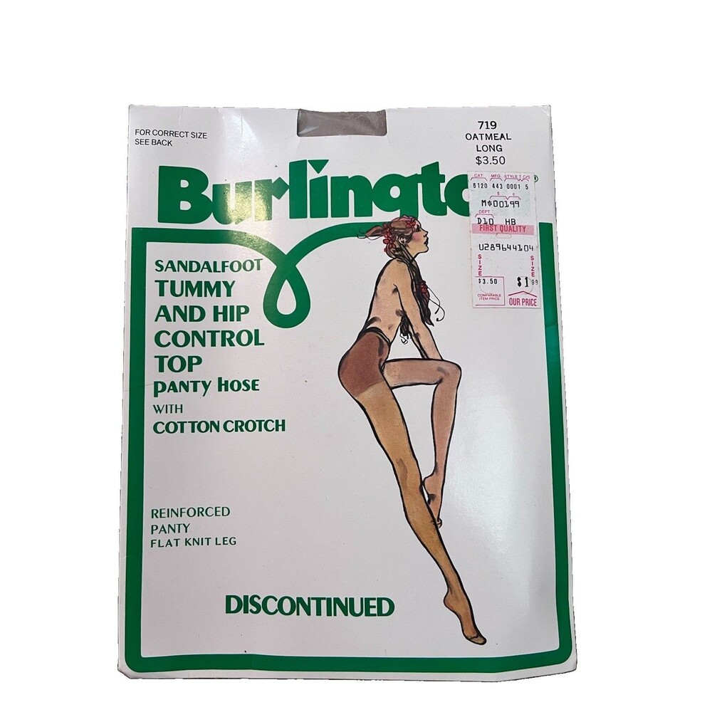 Burlington Sandalfoot Tummy Hip Control Top Cotton Crotch Oatmeal Long 719